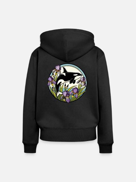 Schwertwal - Frauen Premium Bio Zip Hoodie - Schwarz