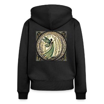 Fée des saules pleureurs - Sweat à capuche zippé Premium bio Femme - noir - Dos - Julia (174cm)