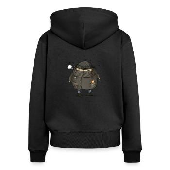 Onion look - Women's Premium Organic Zip Hoodie - black - Back - Julia (174cm)