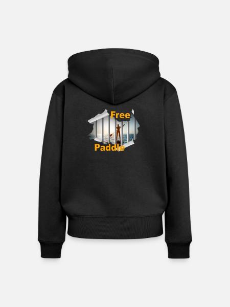 Paddel - Frauen Premium Bio Zip Hoodie - Schwarz