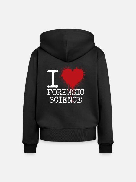 Ich liebe Forensik - Frauen Premium Bio Zip Hoodie - Schwarz