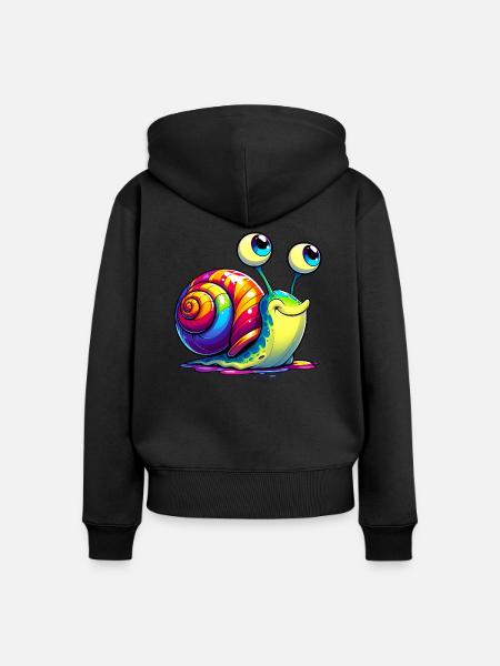 Schnecke - Frauen Premium Bio Zip Hoodie - Schwarz