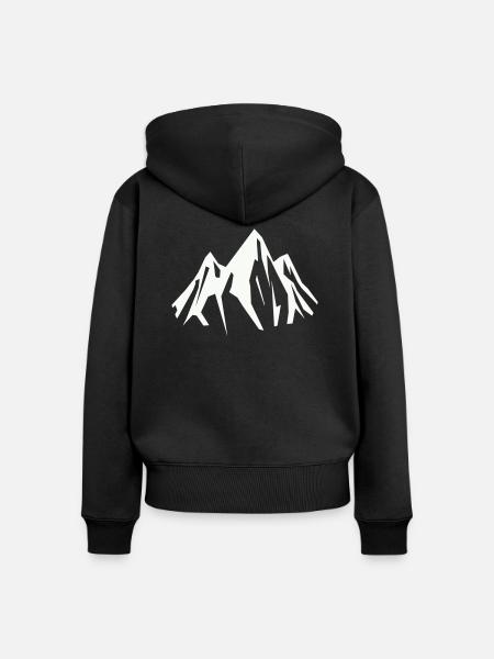berge - Frauen Premium Bio Zip Hoodie - Schwarz