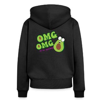 « Oh My Guacamole » - pour les vrais fans d’avocats - Sweat à capuche zippé Premium bio Femme - noir - Dos - Julia (174cm)