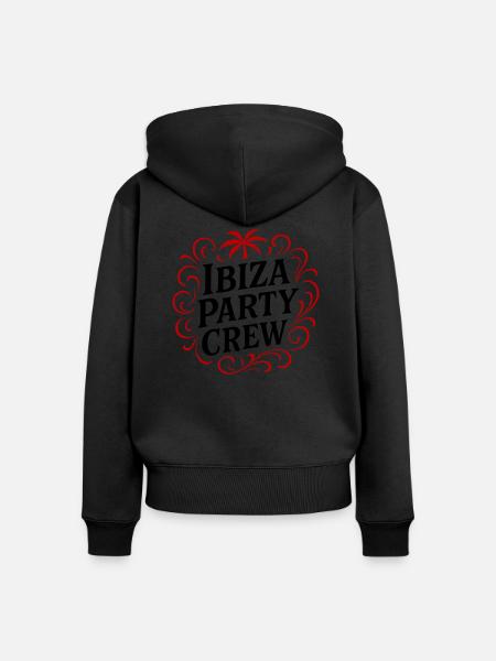 Ibiza Party Crew - Frauen Premium Bio Zip Hoodie - Schwarz