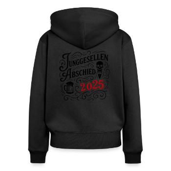 Junggesellenabschied 2025 Jga - Frauen Premium Bio Zip Hoodie - Schwarz - Hinten - Julia (174cm)