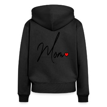 Mom Mutter Mama Geschenk Muttertag - Frauen Premium Bio Zip Hoodie - Schwarz - Hinten - Julia (174cm)