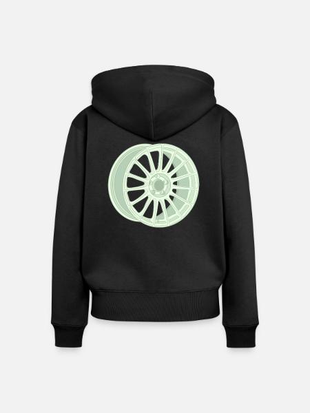 Felge - Frauen Premium Bio Zip Hoodie - Schwarz