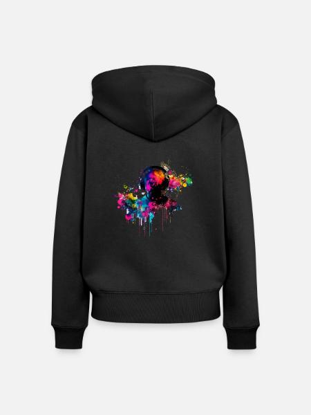 Sound Splash - Frauen Premium Bio Zip Hoodie - Schwarz