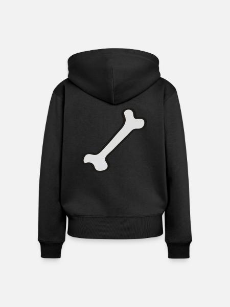 Knochen - Bone 2 - Frauen Premium Bio Zip Hoodie - Schwarz