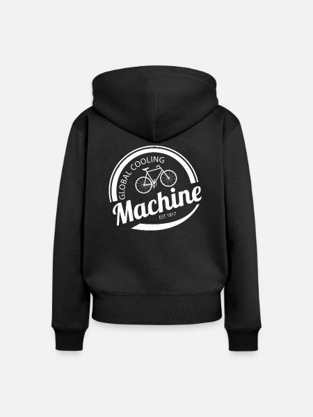 Global Cooling Machine - Frauen Premium Bio Zip Hoodie - Schwarz