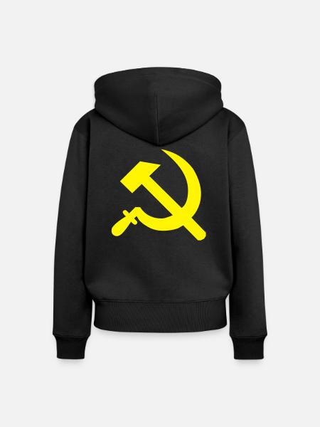 hammer und sichel - Frauen Premium Bio Zip Hoodie - Schwarz