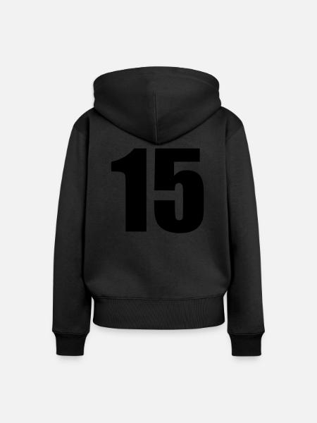 15 - Frauen Premium Bio Zip Hoodie - Schwarz