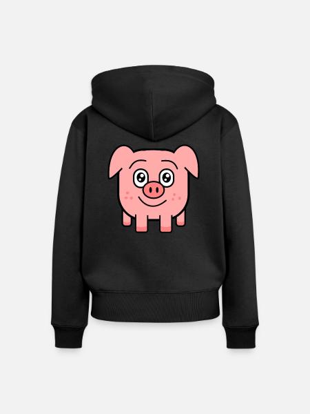 square pig - Frauen Premium Bio Zip Hoodie - Schwarz