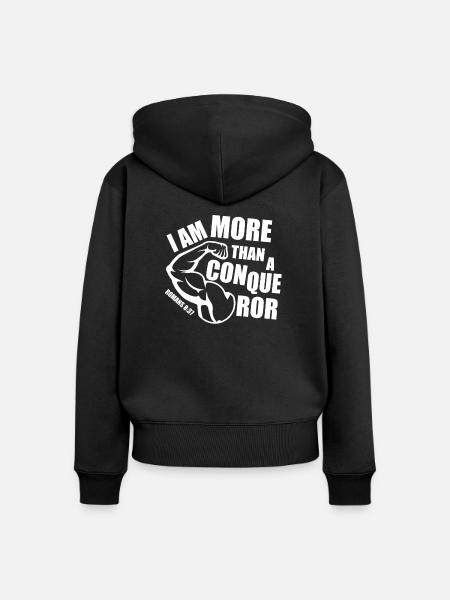 Mehr als ein Eroberer - Frauen Premium Bio Zip Hoodie - Schwarz