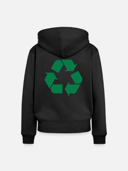 Recycle - Frauen Premium Bio Zip Hoodie - Schwarz