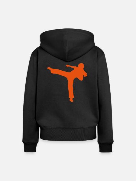 capoeira figur silhouette - Frauen Premium Bio Zip Hoodie - Schwarz