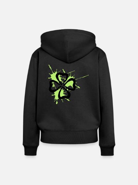 kleeblatt - Frauen Premium Bio Zip Hoodie - Schwarz