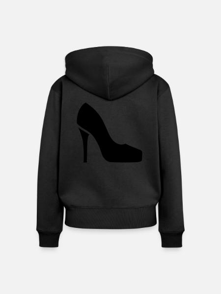 Schuh - Frauen Premium Bio Zip Hoodie - Schwarz