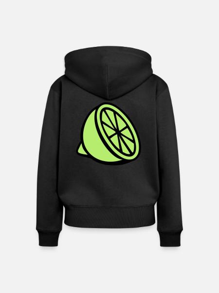 Limette - Frauen Premium Bio Zip Hoodie - Schwarz