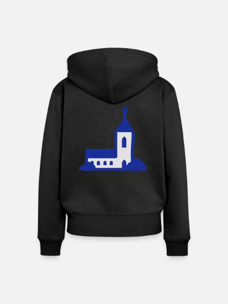 Kirche - 2 - Frauen Premium Bio Zip Hoodie - Schwarz