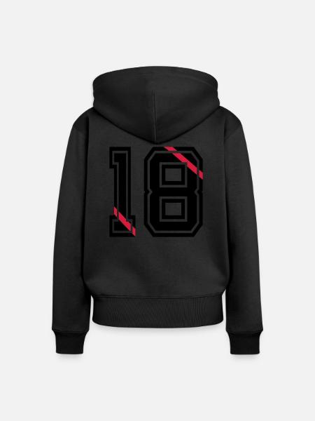 18 - Frauen Premium Bio Zip Hoodie - Schwarz