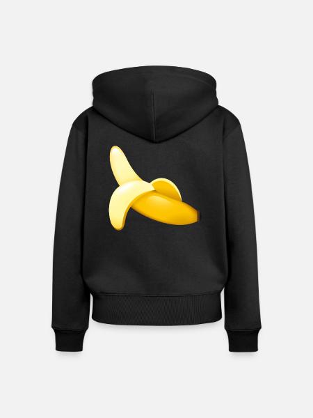Smiley Banana - Frauen Premium Bio Zip Hoodie - Schwarz