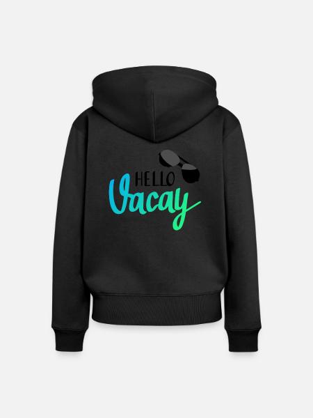 Hallo Urlaub! - Frauen Premium Bio Zip Hoodie - Schwarz