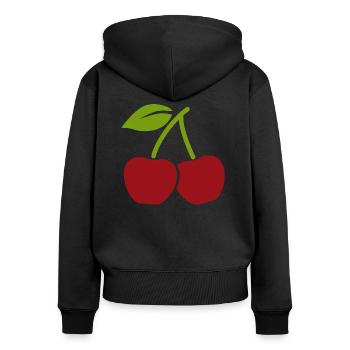 CHERRIES - Women's Premium Organic Zip Hoodie - black - Back - Julia (174cm)