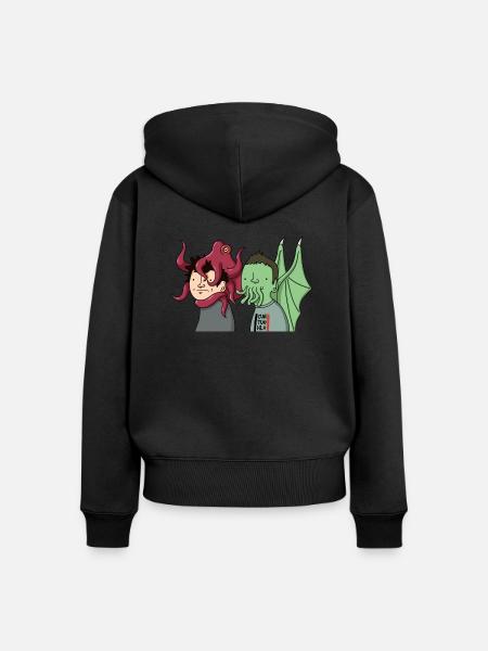 WANKTHULHU - Frauen Premium Bio Zip Hoodie - Schwarz