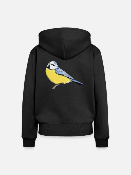 Blaumeise - Frauen Premium Bio Zip Hoodie - Schwarz