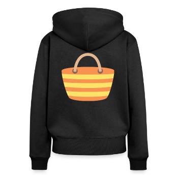 sac de plage - Sweat à capuche zippé Premium bio Femme - noir - Dos - Julia (174cm)