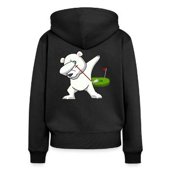 dab dabbing eisbär golf bear ballsportart polar 18 - Sweat à capuche zippé Premium bio Femme - noir - Dos - Julia (174cm)