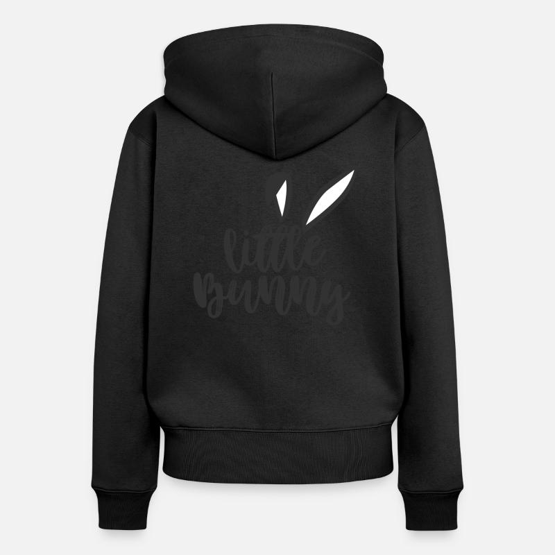 Petits Cœurs - Sweat à capuche zippé Premium bio Femme - noir