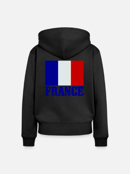 France - Frauen Premium Bio Zip Hoodie - Schwarz