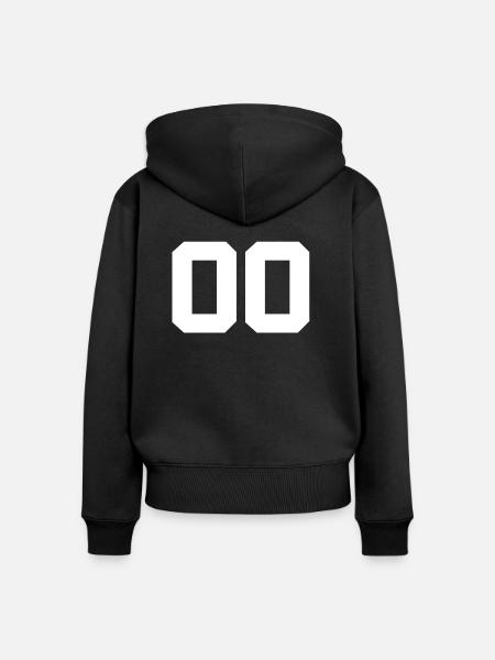 Anzahl 00 - Frauen Premium Bio Zip Hoodie - Schwarz