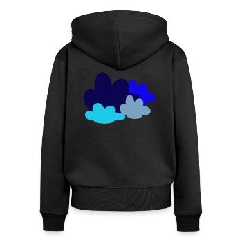 Conception de nuages - Sweat à capuche zippé Premium bio Femme - noir - Dos - Julia (174cm)