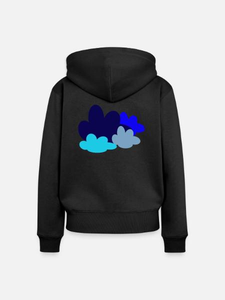 Cloud-Design - Frauen Premium Bio Zip Hoodie - Schwarz