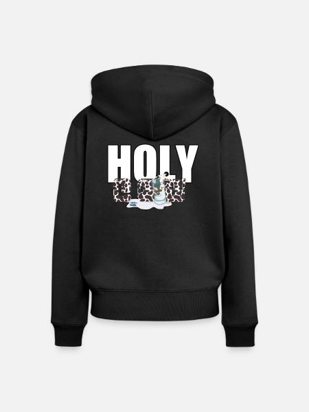 Milch - Kuh - Frauen Premium Bio Zip Hoodie - Schwarz