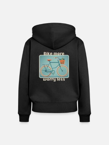Mehr radeln - Frauen Premium Bio Zip Hoodie - Schwarz