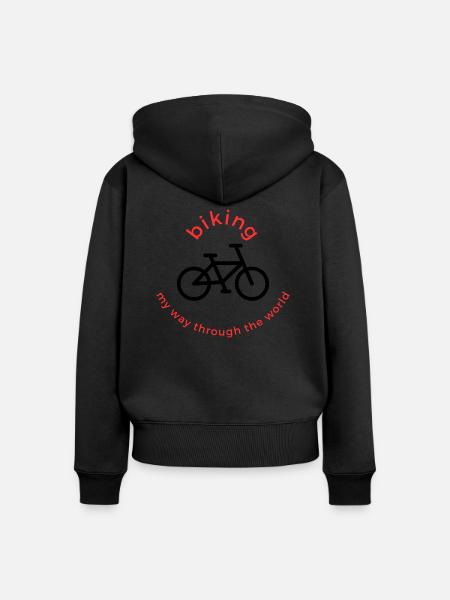 Biking - Frauen Premium Bio Zip Hoodie - Schwarz