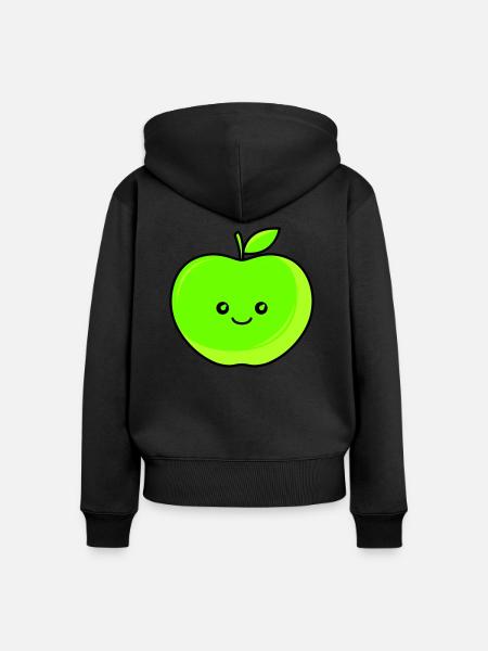 apfel - Frauen Premium Bio Zip Hoodie - Schwarz