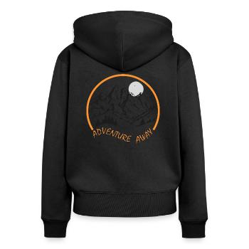 Adventure away - Sweat à capuche zippé Premium bio Femme - noir - Dos - Julia (174cm)