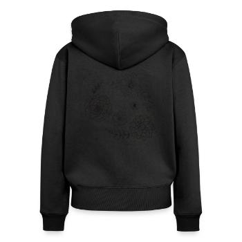 Blumen Muster - Frauen Premium Bio Zip Hoodie - Schwarz - Hinten - Julia (174cm)