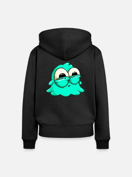 Blob - Frauen Premium Bio Zip Hoodie - Schwarz