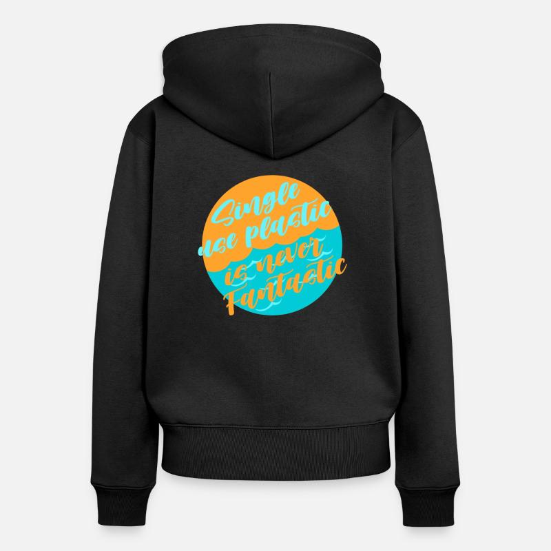 Avoid plastic - Women's Premium Organic Zip Hoodie - black