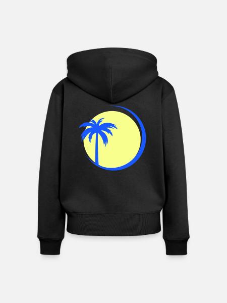 palme - Frauen Premium Bio Zip Hoodie - Schwarz