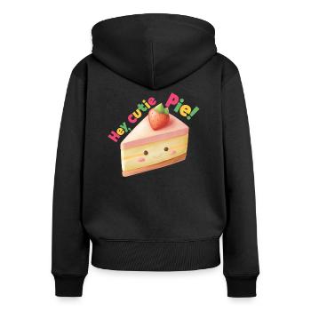 Hey, Cutie Pie! - Women's Premium Organic Zip Hoodie - black - Back - Julia (174cm)