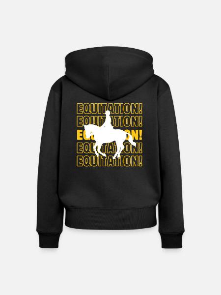 Reiten - Frauen Premium Bio Zip Hoodie - Schwarz