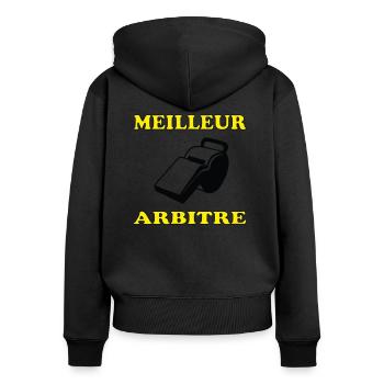 Bester Schiedsrichter - Frauen Premium Bio Zip Hoodie - Schwarz - Hinten - Julia (174cm)